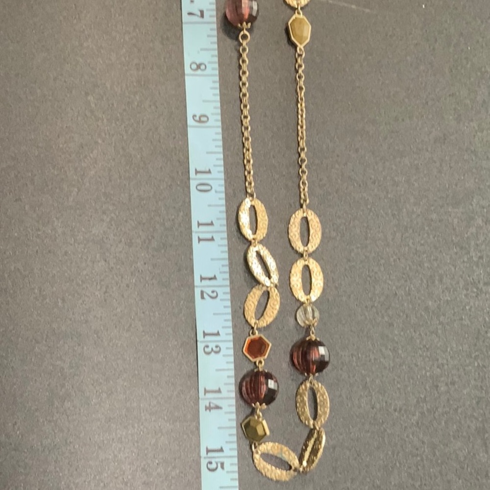 Costume bronze and bead necklace